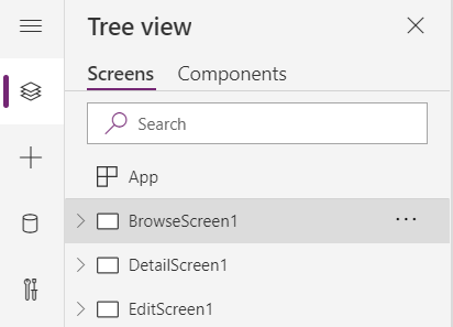 App screens