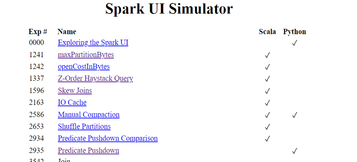 Spark UI Simulator