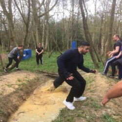 The Adatis team taking on an obstacle course