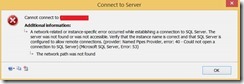 SQL Server authentication error message 