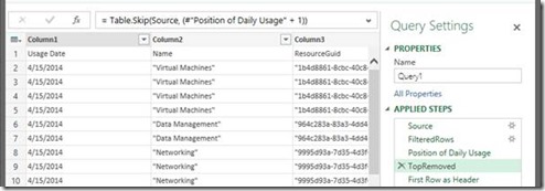 Removing rows in Power Query 