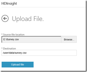Upload file to HDInsight 